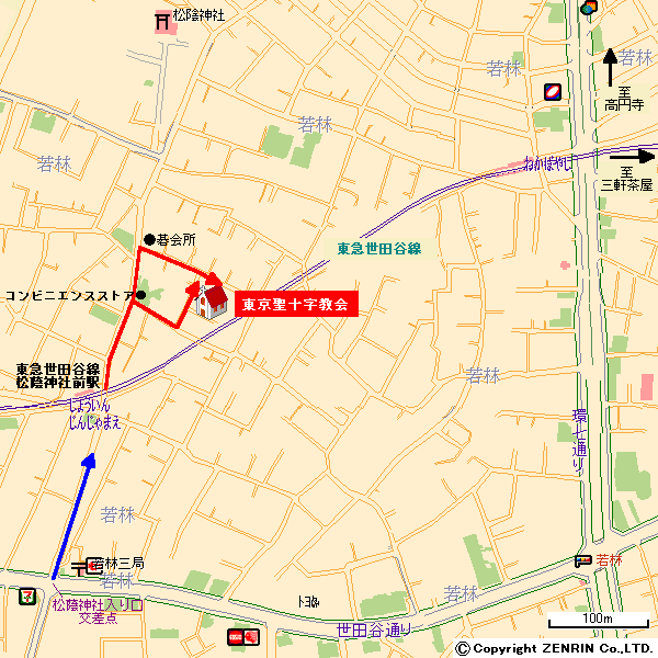 æ±äº¬è–åå­—æ•™ä¼šåœ°å›³